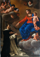 Tela della Madonna che dona il rosario a S. Domenico Tela della Madonna che dona il rosario a S. Domenico